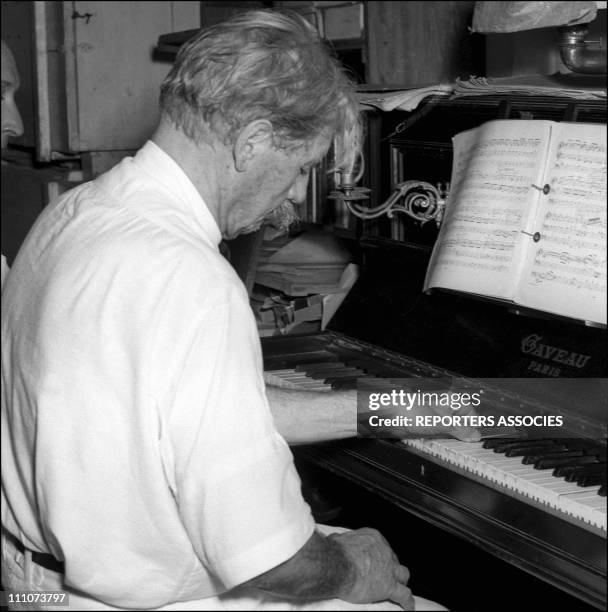 Dr - Albert Schweitzer and his hospital in Lambarene, Gabon in 1953 - Albert Schweitzer playing the piano - He continued to write music as well as...