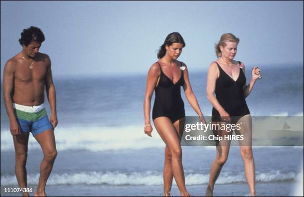 Princess Grace, Princess Caroline and Philippe Junot in New Jersey, United States in 1978.