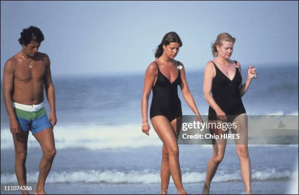 Princess Grace, Princess Caroline and Philippe Junot in New Jersey, United States in 1978.