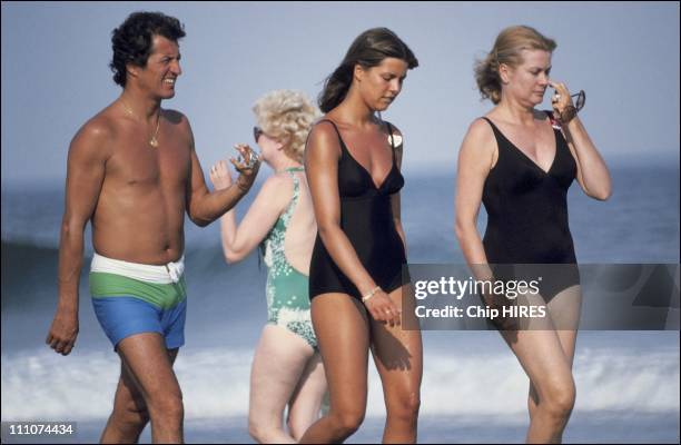 Princess Grace, Princess Caroline and Philippe Junot in New Jersey, United States in 1978.