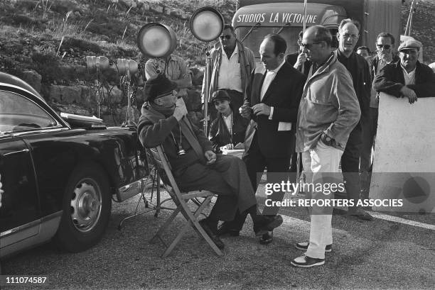 Julien Duvivier in filming of "Chair De Poule" in France in June, 1963.