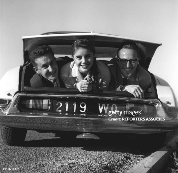 Francine Breaud and The Citroen DS 19 in France in 1955.