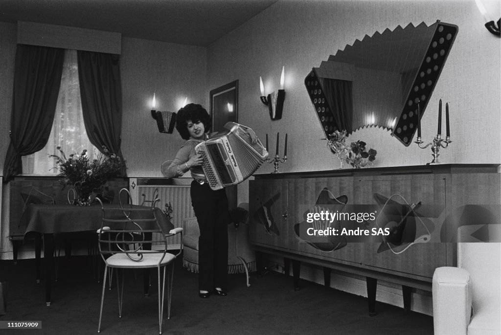 Accordionist Yvette Horner at home (in the 60's) in Nogent-sur-Marne, France on March 20th, 2006.