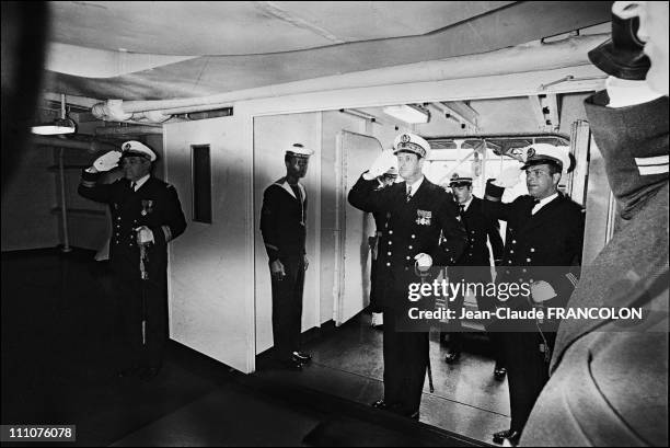 Admiral Philippe de Gaulle, file pictures in Brest, France on May 23rd , 1973.