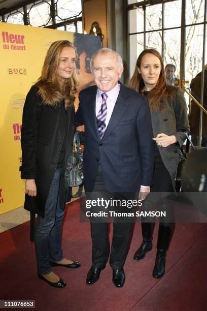 The premiere of "Fleur du desert" at theatre Marigny in Paris, France on March 07th, 2010 - Francois Pinault et his daughters.