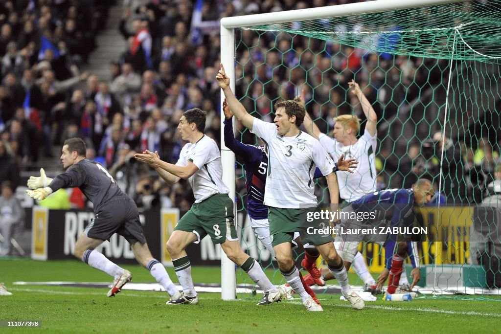 France wins the World Cup 2010 qualifying football match against Ireland  in Paris, France on November 18th , 2009.