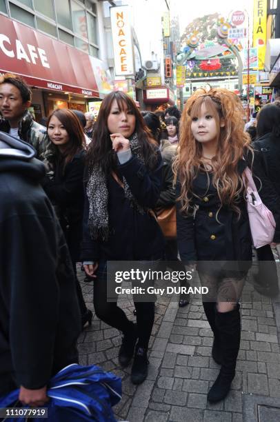 Youth Street Fashion in Tokyo, Japan on December 31st, 2009 - Shibuya and Harajuku, are the hotspots of the most amazing and eccentric looks in Tokyo...