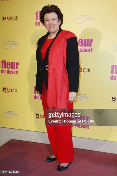 The premiere of "Fleur du desert" at theatre Marigny in Paris, France on March 07th, 2010 - Roselyne Bachelot.