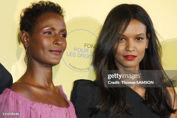 The premiere of "Fleur du desert" at theatre Marigny in Paris, France on March 07th, 2010 - Waris Dirie, Lya Kebede.