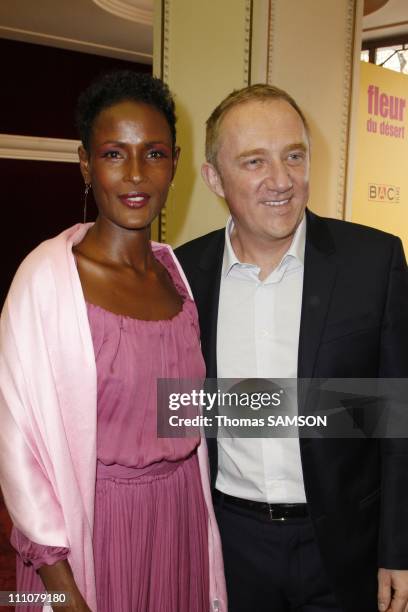 The premiere of "Fleur du desert" at theatre Marigny in Paris, France on March 07th, 2010 - Waris Dirie, Francois-Henri Pinault.