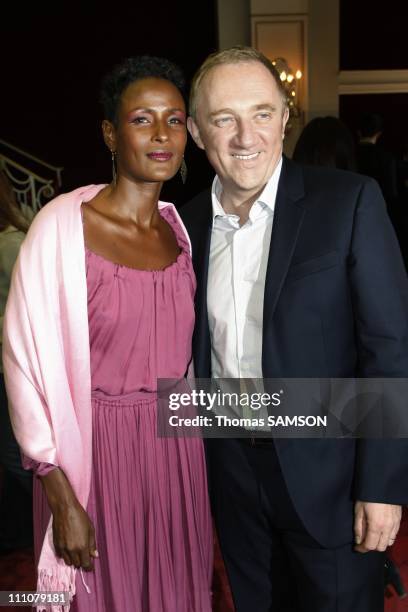 The premiere of "Fleur du desert" at theatre Marigny in Paris, France on March 07th, 2010 - Waris Dirie, Francois-Henri Pinault.