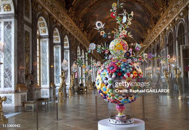 Takashi Murakami exhibits at the Chateau de Versailles in Versailles, France on September 05th, 2010 - In the hall of mirrors, a work of 2001/2006...