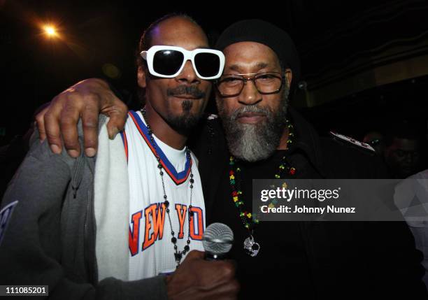 Snoop Dogg and 'The Creator of Hip Hop" DJ Kool Herc attend Webster Hall on March 28, 2011 in New York City.