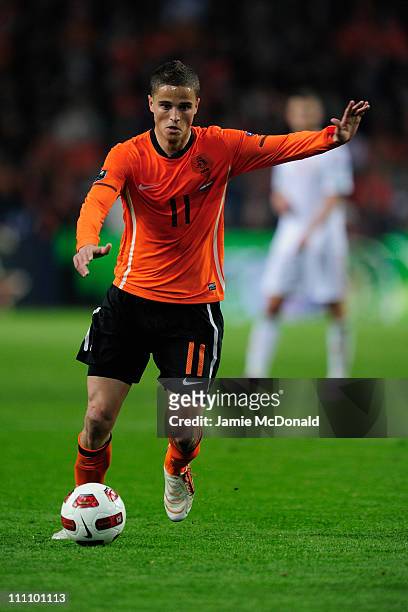 Ibrahim Afellay of the Netherlands in action during the Group E, EURO 2012 Qualifier between Netherlands and Hungary at the Amsterdam Arena on March...