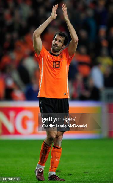 Ruud van Nistelrooy of the Netherlands looks on during the Group E, EURO 2012 Qualifier between Netherlands and Hungary at the Amsterdam Arena on...