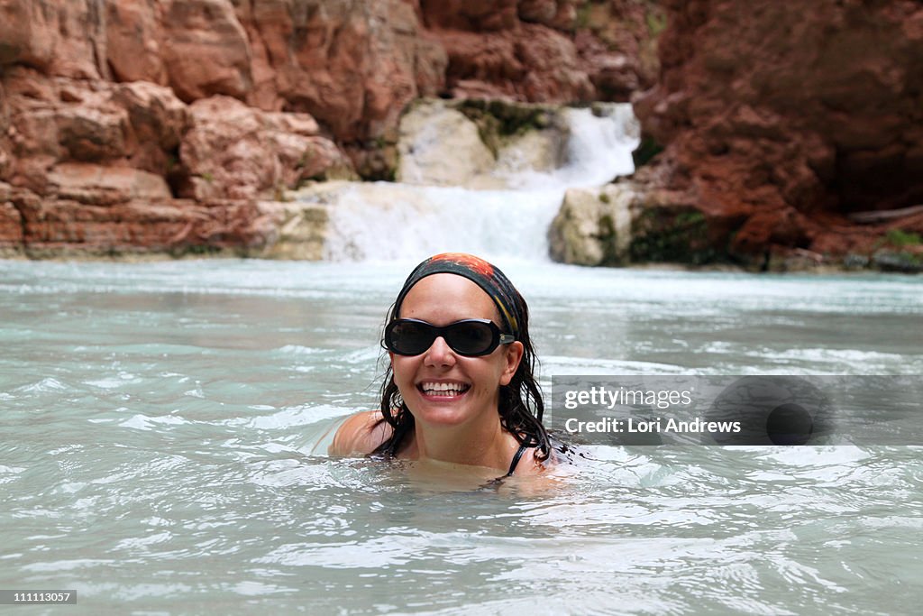 Woman Swimming Hole