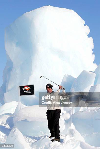 Chip Thomson of USA in action during the fourth round of The Drambuie World Ice Golf Championships in Uummannaq, Greenland. DIGITAL IMAGE. For more...
