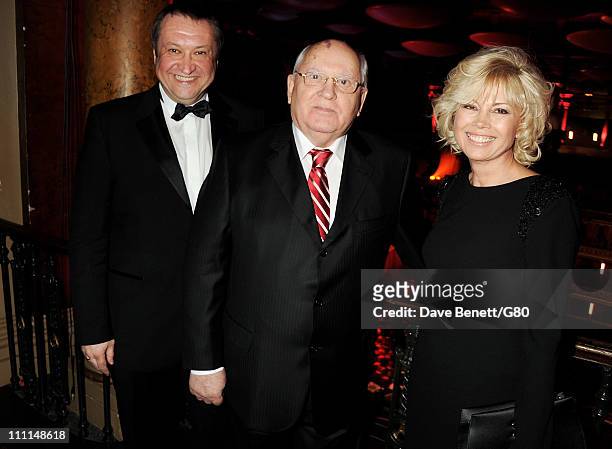 Andrey Trukhachev, Former Soviet leader Mikhail Gorbachev and daughter Irina Virganskaya attend the Gorby 80 Gala at the Royal Albert Hall on March...