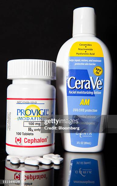 Cephalon Inc.'s Provigil, used to treat excessive sleepiness caused by narcolepsy, left, and CeraVe skin cleanser, made by Valeant Pharmaceutical's...