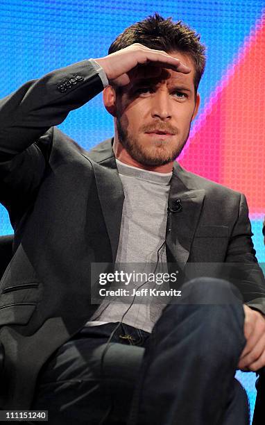 Actor Sean Maguire speaks during MTV's 2009 Winter Television Critics Association Press Tour held at the Universal Hilton Hotel on January 9, 2009 in...