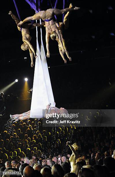 Singer Pink performs onstage during the 52nd Annual GRAMMY Awards held at Staples Center on January 31, 2010 in Los Angeles, California.