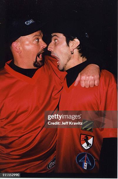 David Wells & Tommy Lee during MTV Ball2K TV taping in Culver City, California, United States.