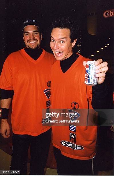 Mike Piazza and Mark Hoppus during MTV Ball2K TV taping in Culver City, California, United States.