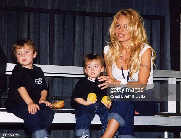 Brandon Thomas Lee, Dylan Jagger Lee and Pamela Anderson