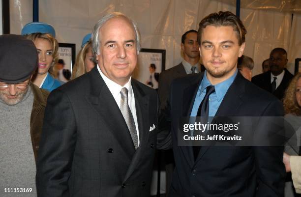 Frank Abangale Jr and Leonardo DiCaprio during Dreamworks Premiere of Catch Me If You Can at Mann Village Theater in Westwood, California, United...