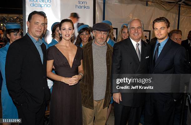 Tom Hanks, Jennifer Garner, Steven Spielberg, Frank Abangale Jr and Leonardo DiCaprio