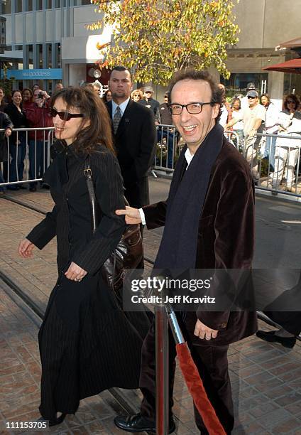 Roberto Benigni, NIcoletta Braschi during Miramax Films Premiere of "Pinnochio" at The Grove in Los Angeles, California, United States.