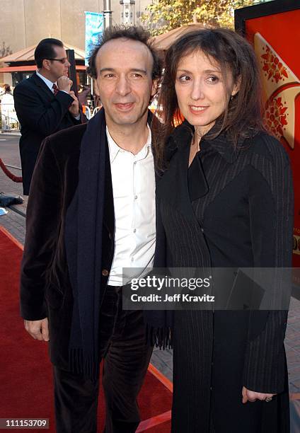 Roberto Benigni, NIcoletta Braschi during Miramax Films Premiere of "Pinnochio" at The Grove in Los Angeles, California, United States.