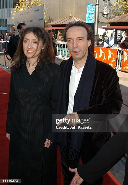 Roberto Benigni, NIcoletta Braschi during Miramax Films Premiere of "Pinnochio" at The Grove in Los Angeles, California, United States.