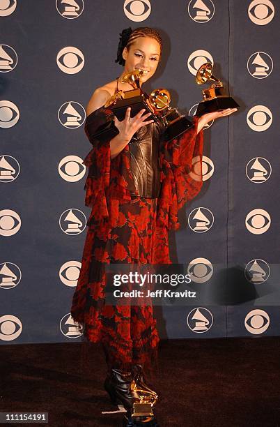 Alicia Keys during The 44th Annual Grammy Awards at Staples Center in Los Angeles, California, United States.