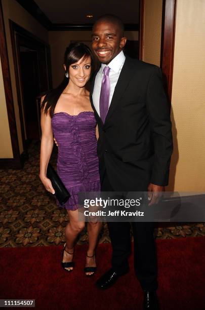 Malachi Davis and guest arrive at the 25th Anniversary Of Cedars-Sinai Sports Spectacular held at Hyatt Regency Century Plaza on May 23, 2010 in...