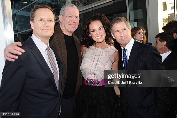 Lionsgate's Michael Burns, Exec. Producer Michael Paseornek, Actress Katherine Heigl and Lionsgate CEO Jon Feltheimer arrive at the Los Angeles...