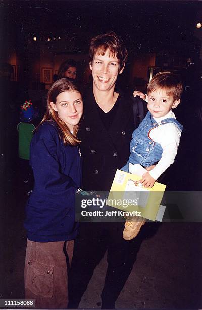 Jamie Lee Curtis and her children during 1997 Dr. Seuss Party at Storyopolis in Los Angeles, California, United States.