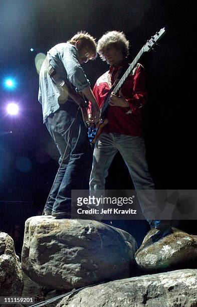 Trey Anastasio and Mike Gordon of Phish during Phish Coventry Festival 2004 - Day 1 at Coventry in Newport, Vermont, United States.