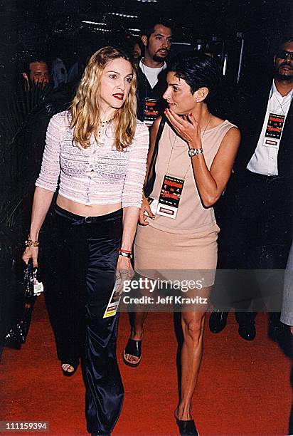 Madonna & Ingrid Casares during Holyfield v. Tyson II in Las Vegas, Nevada, United States.