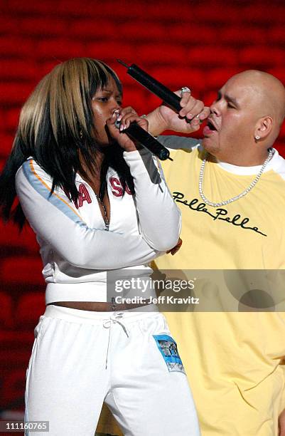 Remy Ma of Terror Squad and Fat Joe during 2004 MTV Video Music Awards - Lil' Jon and Fat Joe - Rehearsals - Day 1 at American Airlines Arena in...