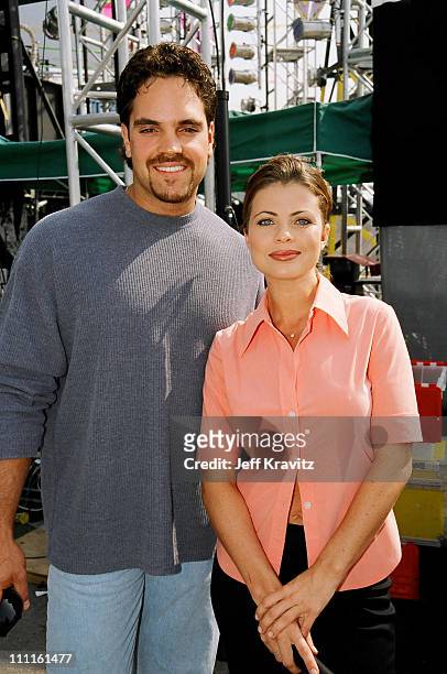 Mike Piazza and Yasmine Bleeth during Nickelodeon's 1997 The Big Help in Los Angeles, California, United States.