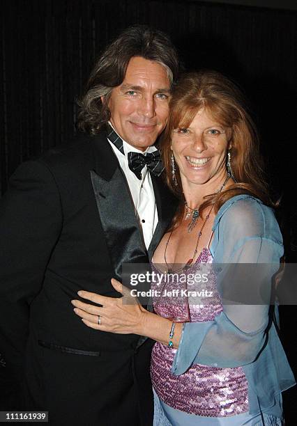 Eric Roberts and wife Eliza Roberts during 25th Anniversary Gala for PETA and Humanitarian Awards - Backstage and Audience at Paramount Studios in...