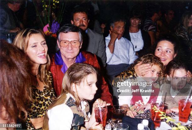 Kimberly Hefner & Hugh Hefner during 1996 APLA Party at Playboy Mansion in Los Angeles, California, United States.