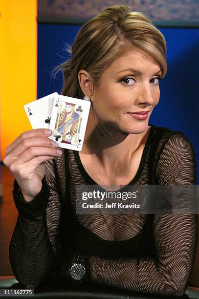 Dayna Devon during Celebrity Blackjack. Matt Vasgersian hosts Celebrity Blackjack, a one hour weekly tournament featuring 40 stars competing for a...