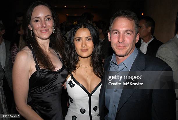 Madeline Stowe, Salma Hayek & Brian Benben during Miramax Max Awards at St Regis Hotel in Los Angeles, CA, United States.