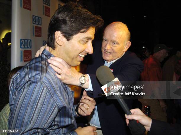 Ray Romano and Peter Boyle during "Everybody Loves Raymond" Celebrates 200th Episode at Spago in Beverly Hills, California, United States.