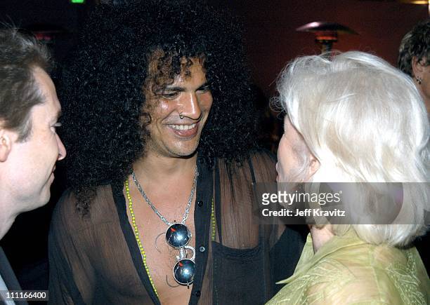 Slash and Margaret Blye during "The Italian Job" Premiere After Party at El Capitan Parking Lot in Hollywood, California, United States.
