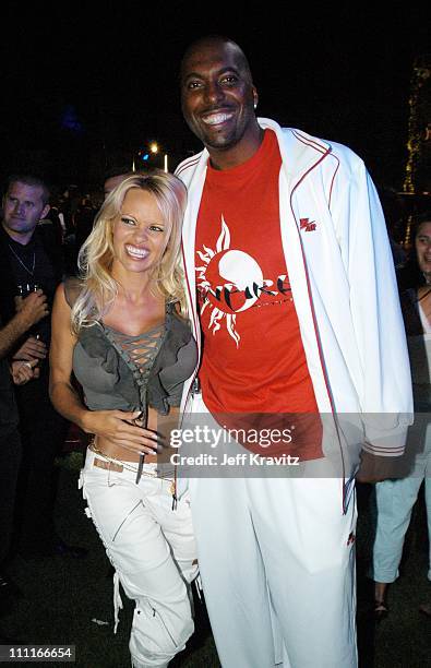 Pamela Anderson and John Salley during The Official Launch Party For Spike TV At The Playboy Mansion - Inside at The Playboy Mansion in Bel Air,...