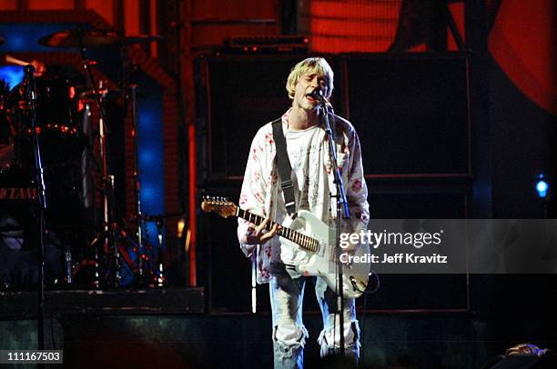 Nirvana during 1992 MTV Video Music Awards - Rehearsals at Pauley Pavilion in Los Angeles, California, United States.