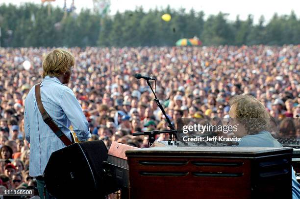Trey Anastasio and Page McConnell during Phish IT Festival Day 2 at Loring Airforce Base in Limestone, Maine, United States.